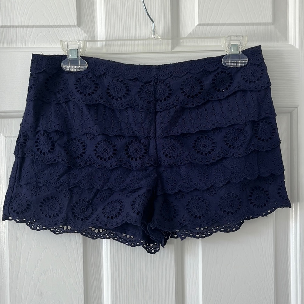 Blue lacey shorts